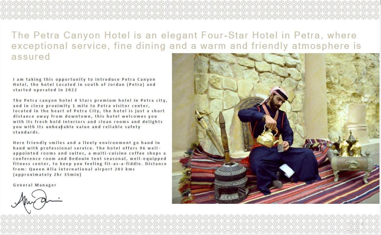 Petra Canyon Hotel Wadi Musa Dış mekan fotoğraf